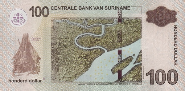 (083) Surinam PN166e - 100 Dollar Year 2020